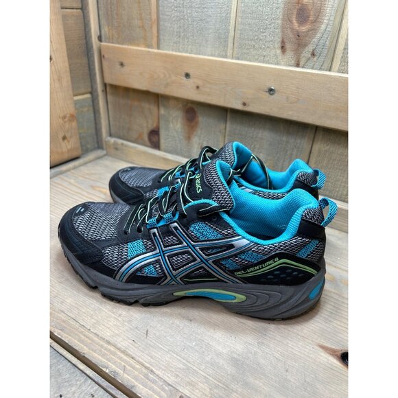 US8.5 ASIC GEL VENTURE 4 Turquoise Gray Running Training Shoes Women - Picture 6 of 9